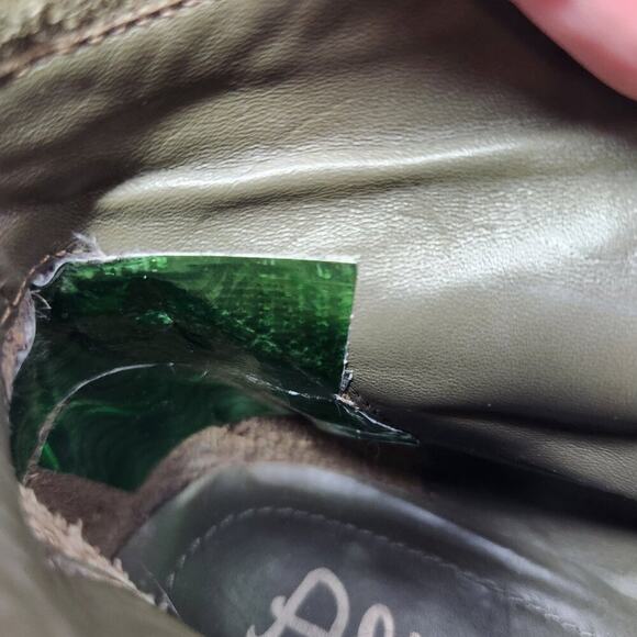 Alice + Olivia Caden Folded Collar Slouchy Oiled Suede Ankle Booties Size 36.5 - Picture 9 of 10